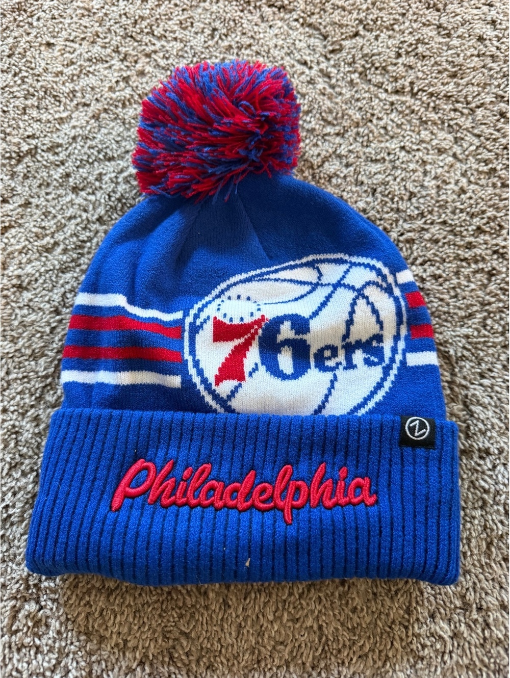 Zephyr Philadelphia 76ers NBA Pom Pom Beanie Hat
